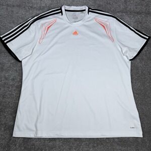 Adidas T-Shirt Men's 2XL White Climalite Jersey Performance Shirt‎ Sleeve